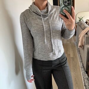 Athleta Heather Gray Cowl Neck Sweater